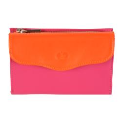 Portefeuille orange et fushia - face