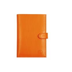 Portefeuille cuir orange avec patte - de face