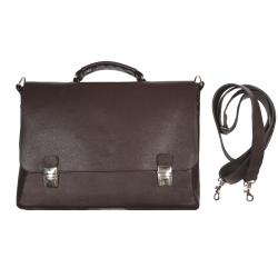 Cartable homme cuir marron - de face