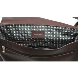 Cartable homme cuir marron - de face