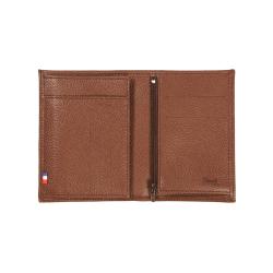 Portefeuille 13 cm en cuir marron