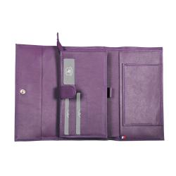 Portefeuille compagnon cuir violet - Frandi