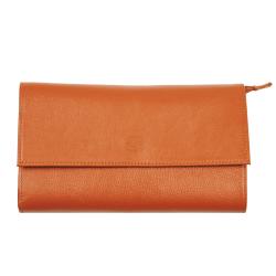 Portefeuille compagnon cuir camel - de face