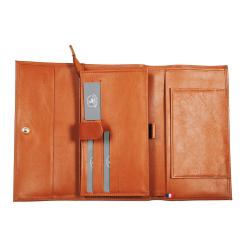 Portefeuille compagnon cuir camel - de face