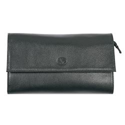 Portefeuille compagnon cuir noir - de face