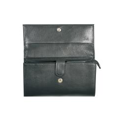 Portefeuille compagnon cuir noir - de face