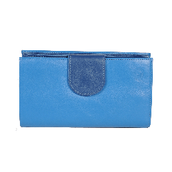 Compagnon capri et bleu dur en cuir- face