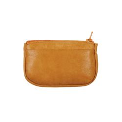 Porte monnaie artisanal en cuir - de face