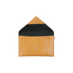 Porte papier en cuir miel - de face