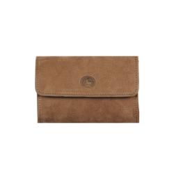 Porte monnaie femme en cuir taupe - de face