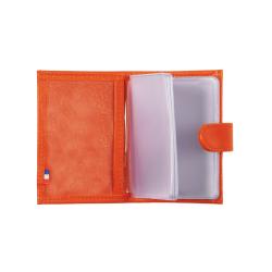 Porte carte avec patte orange - ouvert