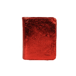 Porte monnaie rouge en cuir - de face