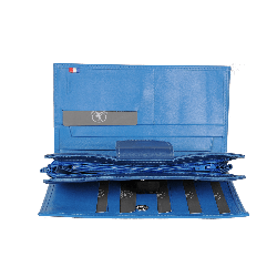 Compagnon capri et bleu dur en cuir- face