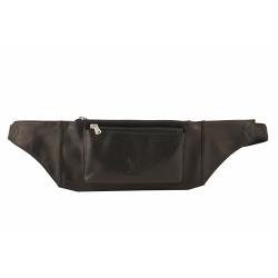 Pochette ceinture plate en cuir noir - 47971