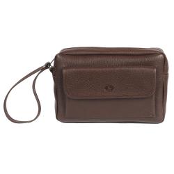 Sacoche homme cuir marron anse main - de face