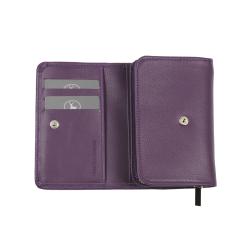 Portefeuille zippé violet pour femme - de face