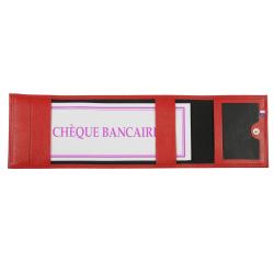 Porte chéquier rouge - ouvert