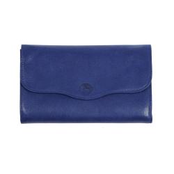 Portefeuille femme cuir bleu de france - de face