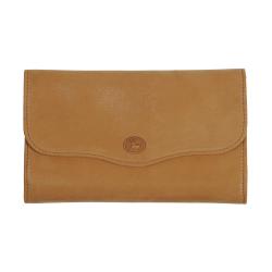 Portefeuille femme en cuir camel - fermé