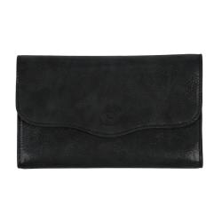 Portefeuille femme cuir noir - de face