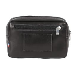 Pochette noir en cuir avec passant ceinture - Frandi