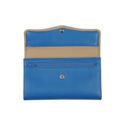 Compagnon cuir taupe et bleu - de face