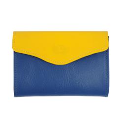 Porte monnaie jaune et bleu - de face