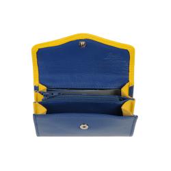 Porte monnaie jaune et bleu - de face