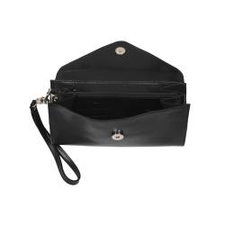 Pochette en cuir noir - de face