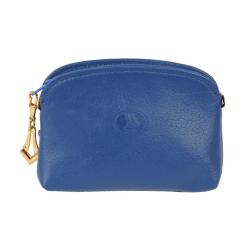 Porte monnaie femme cuir bleu - de face