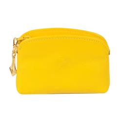Porte monnaie jaune en cuir - dos