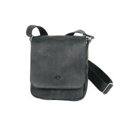 Pochette noir en cuir - face