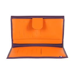 Tout en un en cuir violet et orange - Frandi