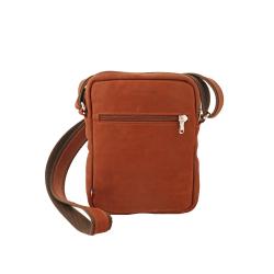 Sacoche avec rabat en cuir cognac - sac cuir 5974