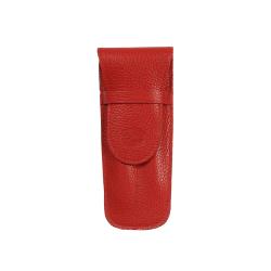  Etui stylo cuir double-Rouge