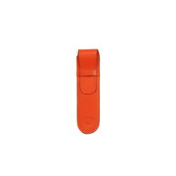 Etui stylo orange en cuir - Frandi