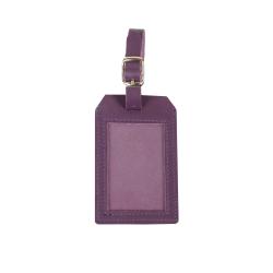 Etiquette cuir violet pour valise