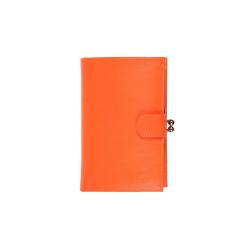 Portefeuille cuir orange - de face