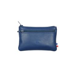Porte monnaie bleu en cuir - Frandi