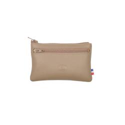 Porte monnaie en cuir beige - Frandi