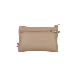 Porte monnaie en cuir beige - Frandi