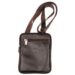 Pochette homme en cuir marron - de face