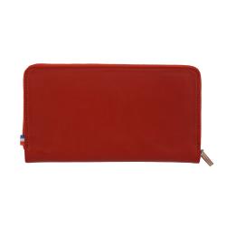 Portefeuille femme chequier en cuir rouge - Frandi 3264