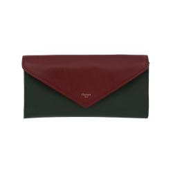 Grand portefeuille femme en cuir vert et bordeaux - 03956 Frandi