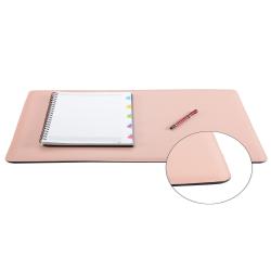 Grand sous main de bureau en cuir rose - Frandi