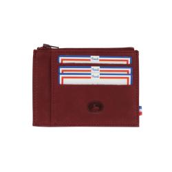 Porte-cartes bordeaux en cuir - Frandi 96590