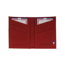 Porte carte credit rouge en cuir - Frandi 96300