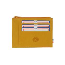 Porte carte femme en cuir jaune - Frandi 96590