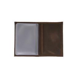 Porte carte taupe en cuir - 96116 Frandi