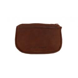 Porte monnaie homme en cuir cognac